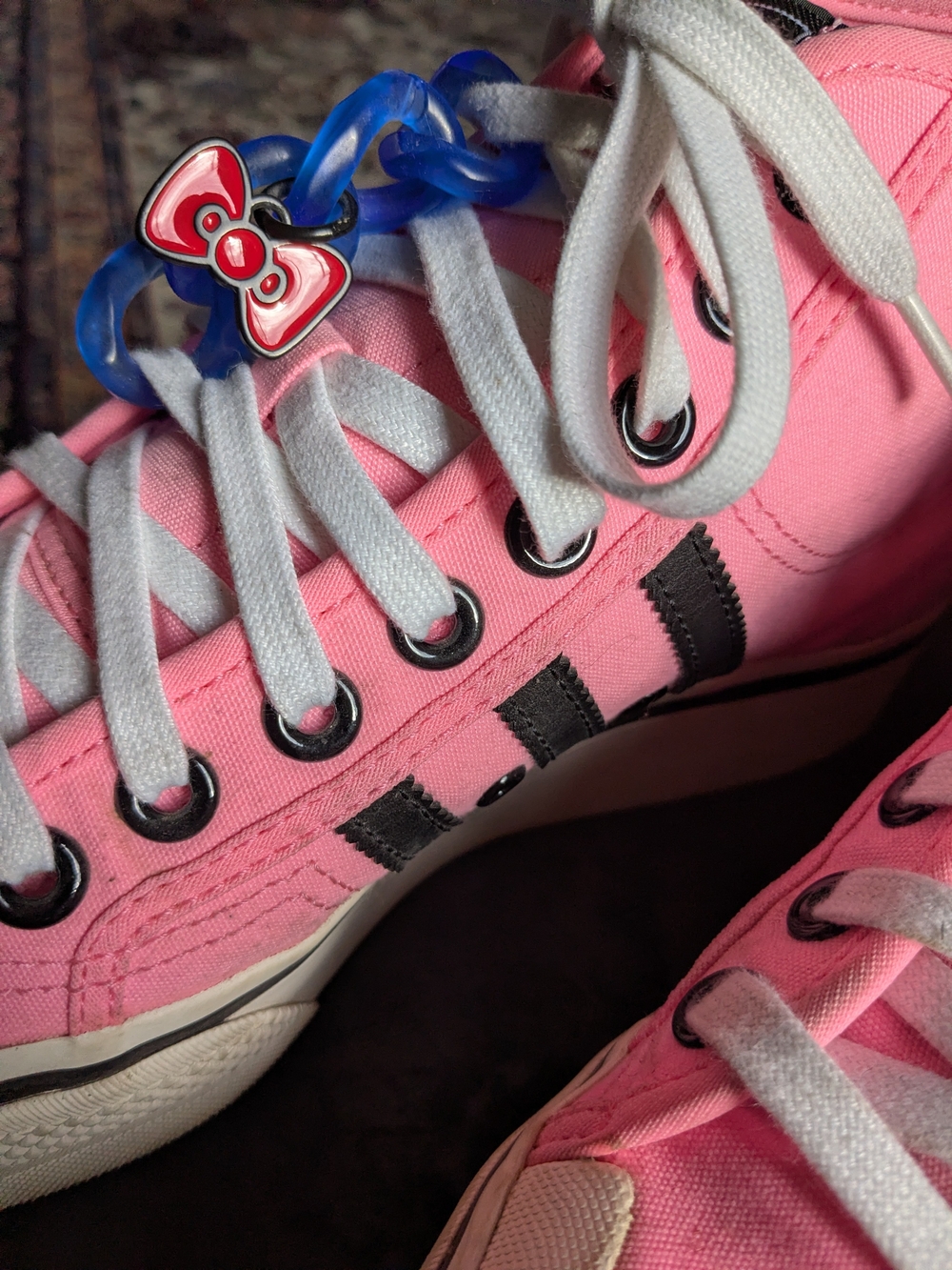 adidas Originals Hot Pink Hello Kitty Nizza High-Top Sneakers - Picture 3 of 8